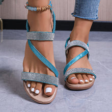 Load image into Gallery viewer, Fashion Rhinestone Wedge Sandals Bohemian Ethnic Style Open Toe Summer Vacation Roman Shoes For Women